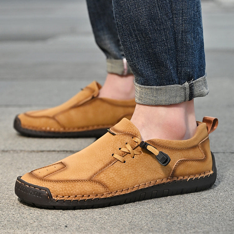 ⏰Last Day 70% OFF 🔥 TOPSFANO® Men's Handmade Leather Pull-Cord Casual Shoes