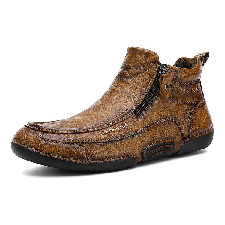 ⏰Last Day 70% OFF 🔥 TOPSFANO® Men's Casual Leather Slip-On Ankle Boots