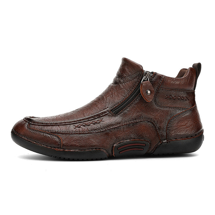 ⏰Last Day 70% OFF 🔥 TOPSFANO® Men's Casual Leather Slip-On Ankle Boots