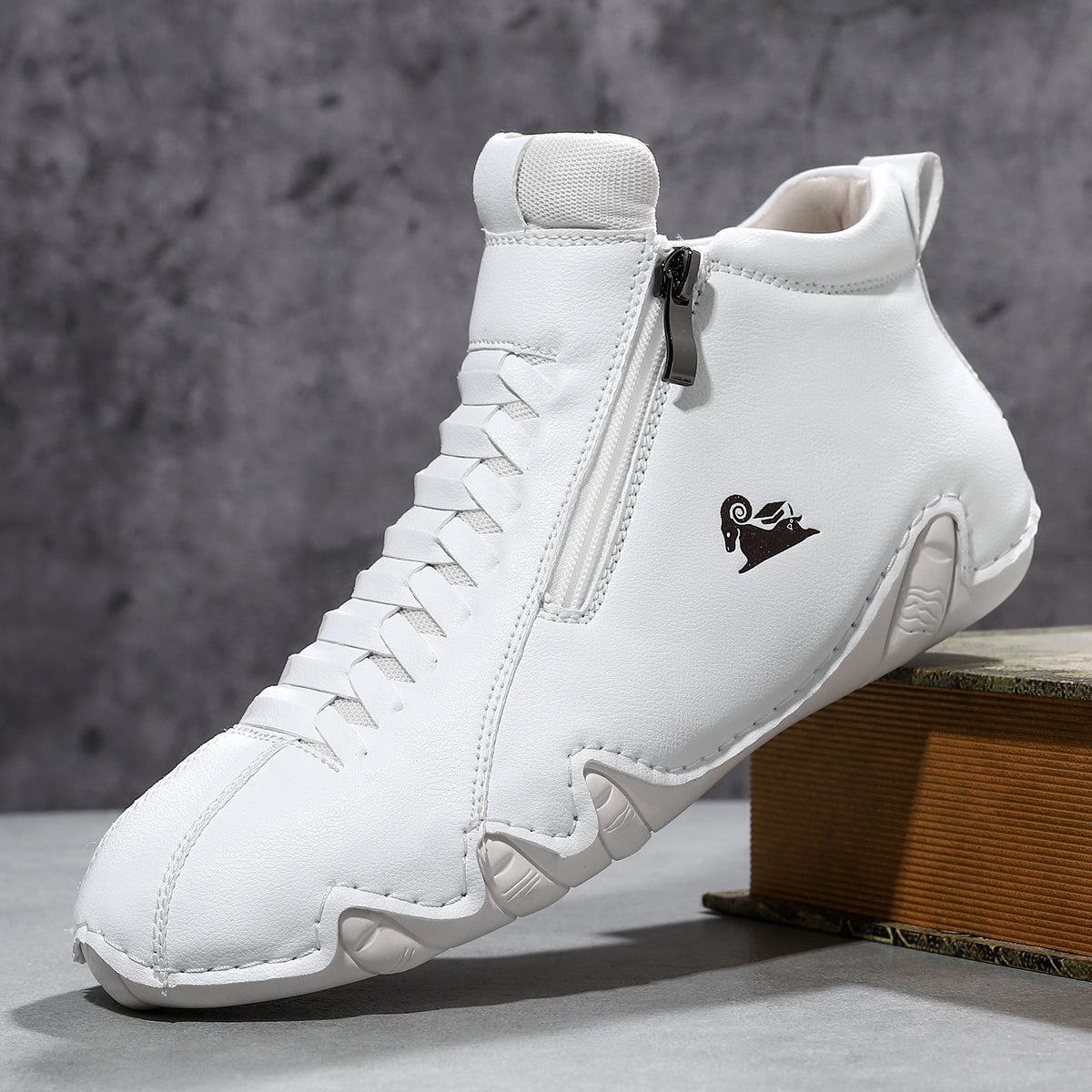 ⏰Last Day 70% OFF 🔥 TOPSFANO® Hand-Stitched High-Top Casual Shoes with Side Zippers