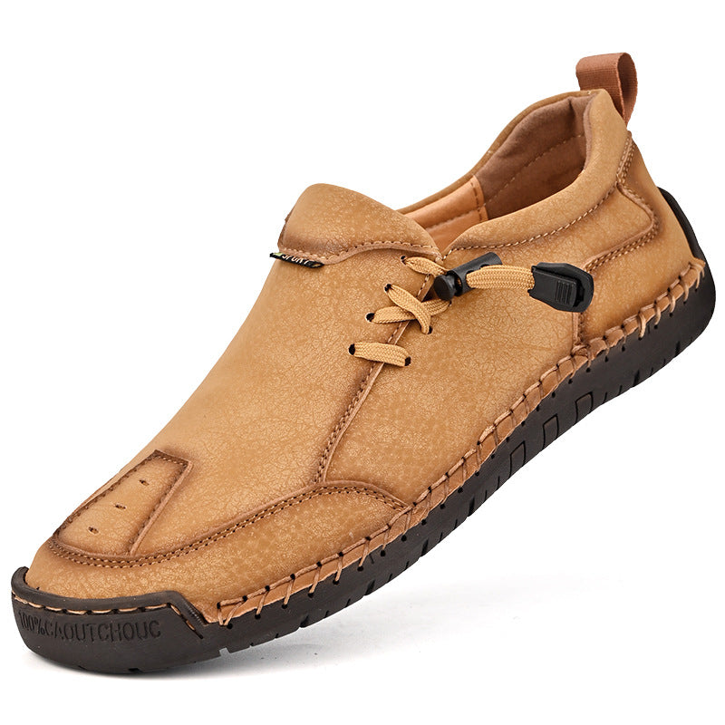 ⏰Last Day 70% OFF 🔥 TOPSFANO® Men's Handmade Leather Pull-Cord Casual Shoes