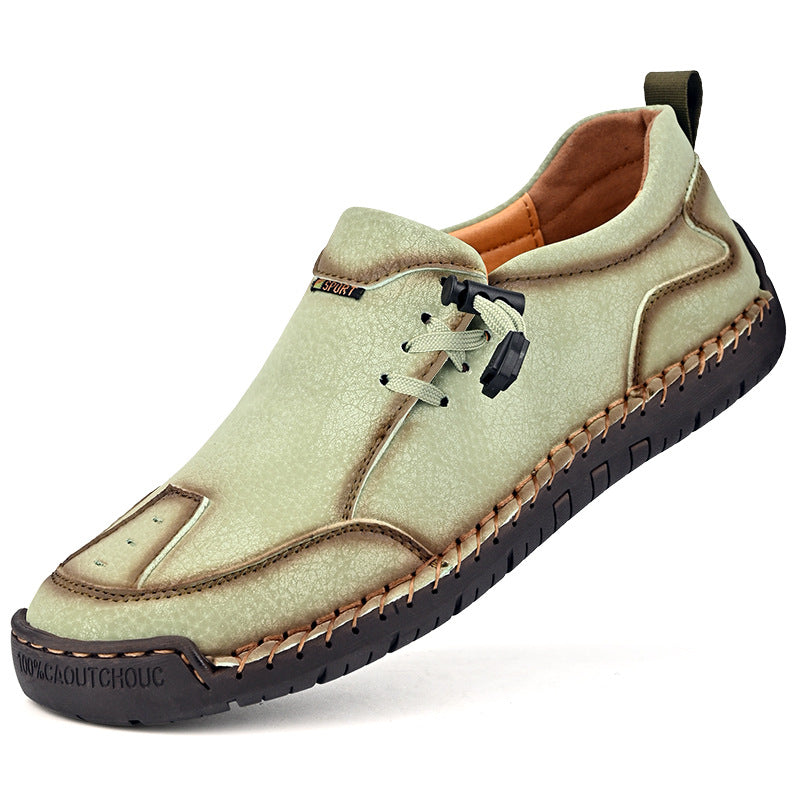 ⏰Last Day 70% OFF 🔥 TOPSFANO® Men's Handmade Leather Pull-Cord Casual Shoes