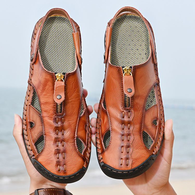 ⏰Last Day 70% OFF 🔥 Large Size Soft Leather Men's Breathable Outdoor Sandals