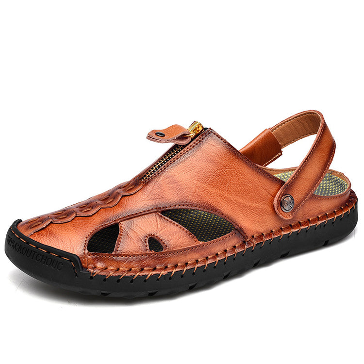 ⏰Last Day 70% OFF 🔥 Large Size Soft Leather Men's Breathable Outdoor Sandals