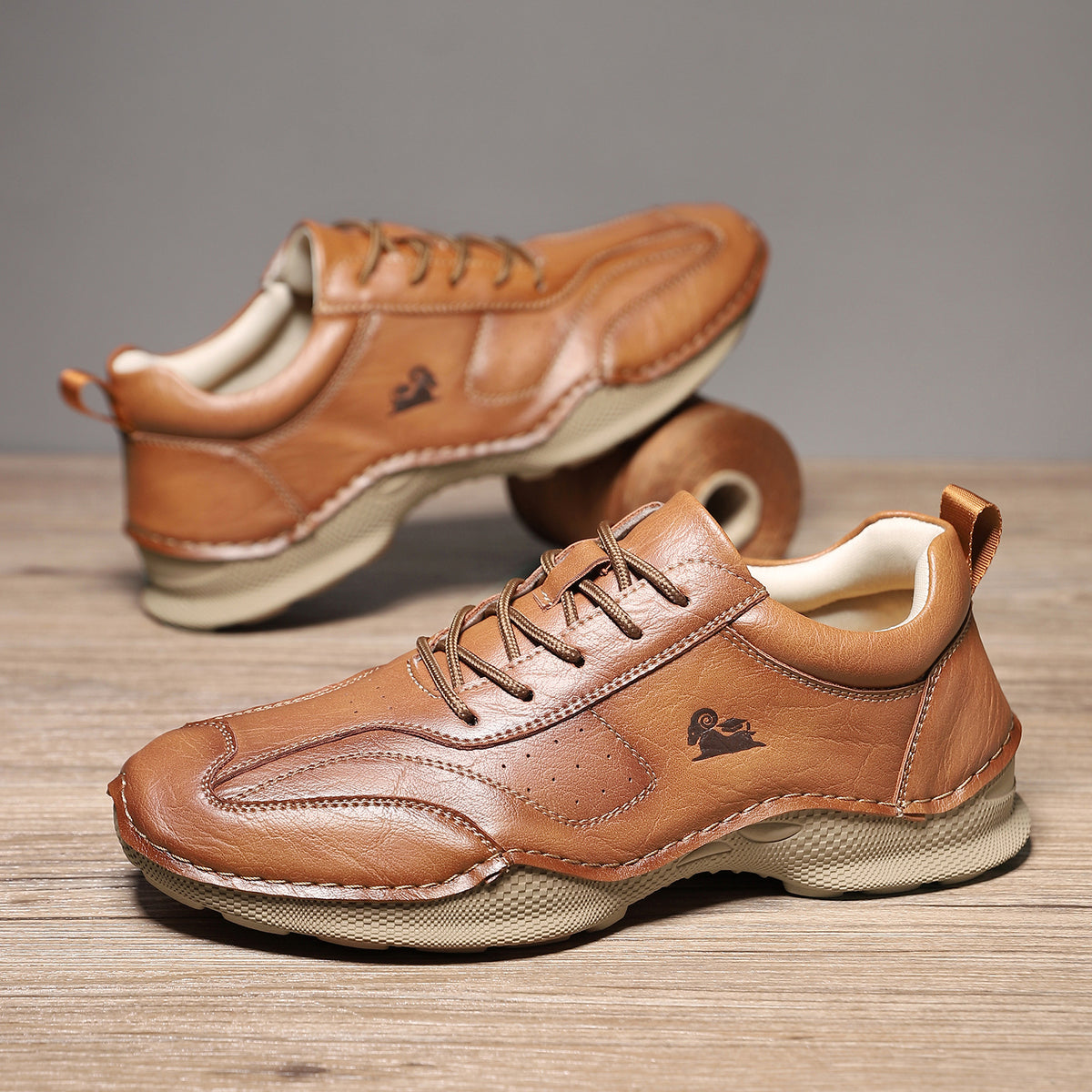 ⏰Last Day 70% OFF 🔥 TOPSFANO® Men's Handmade Low-Top Leather Lace-Up Shoes