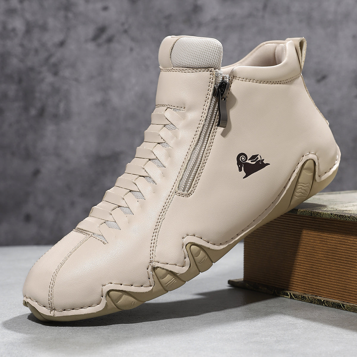 ⏰Last Day 70% OFF 🔥 TOPSFANO® Hand-Stitched High-Top Casual Shoes with Side Zippers