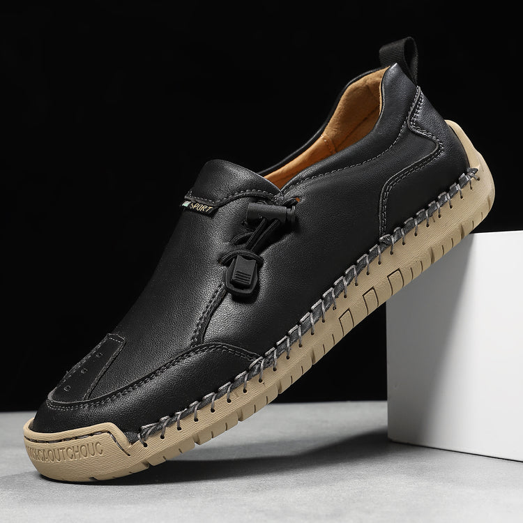 ⏰Last Day 70% OFF 🔥 TOPSFANO® Men's Handmade Leather Pull-Cord Casual Shoes