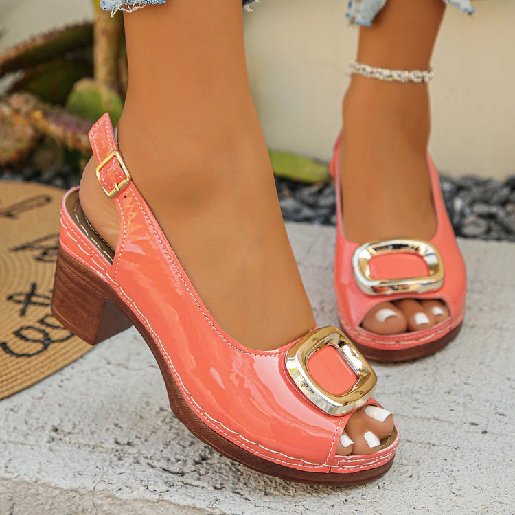 ⏰Last Day 70% OFF 🔥 TOPSFANO® Women's Buckle Slingback Heel Sandals