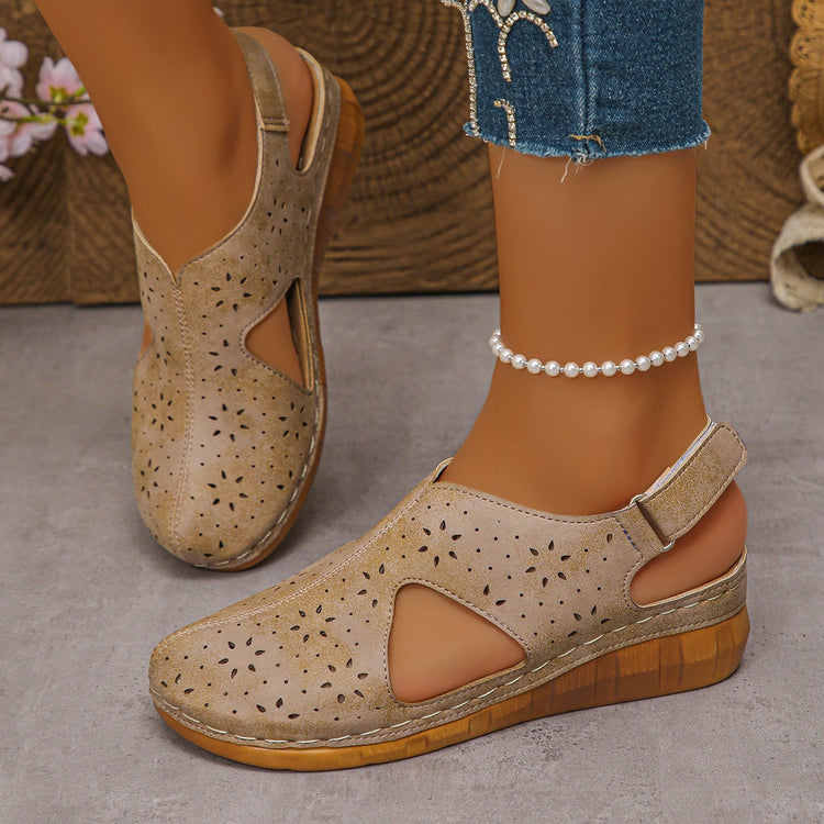 Women's Wedge Sandals with Velcro Straps
