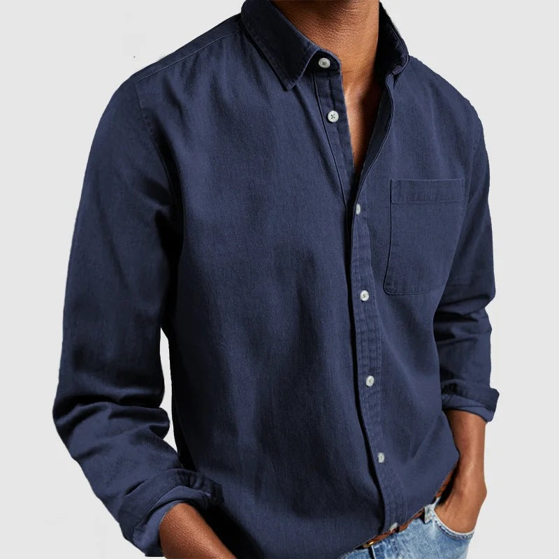Men's Casual Loose-Fit Comfortable Textured Shirt