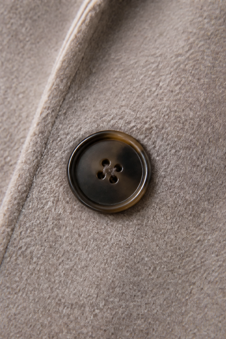 Isola – Cable-Knit Sleeve Double-Breasted Longline Coat