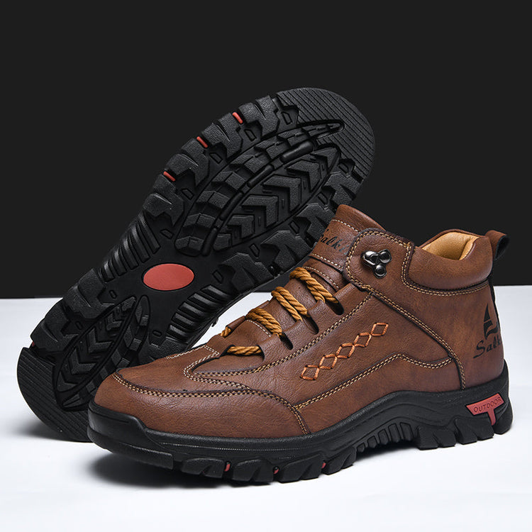 ⏰Last Day 70% OFF 🔥 Men’s Leather Driving Boots–Pressure Relief, Waterproof, Slip-Resistant, Wide Toe, Arch&Ankle Support for Everyday & Travel