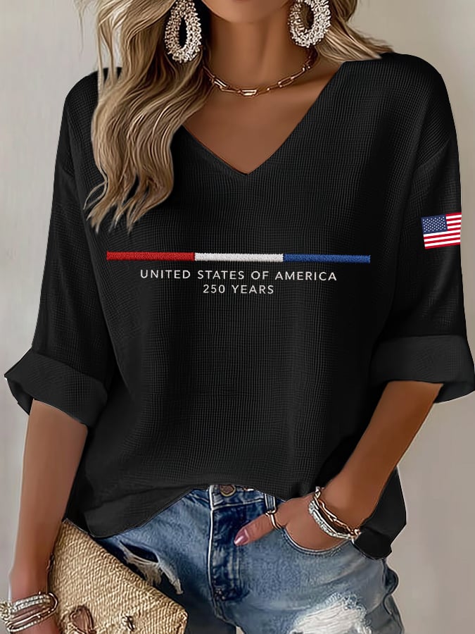Women's United States 250th Anniversary Waffle Long Sleeve T-Shirt