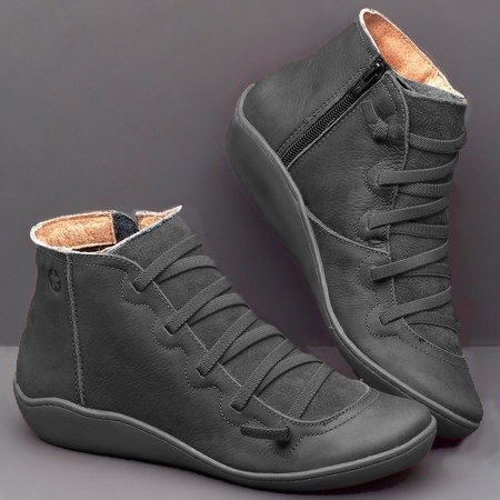 Harper | Ankle Boots Lace Up Side Zip
