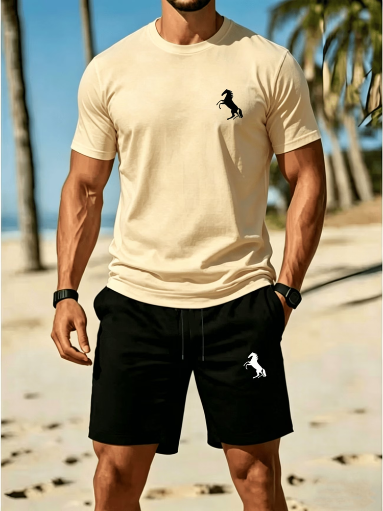 Casual summer t-shirt and shorts set for men