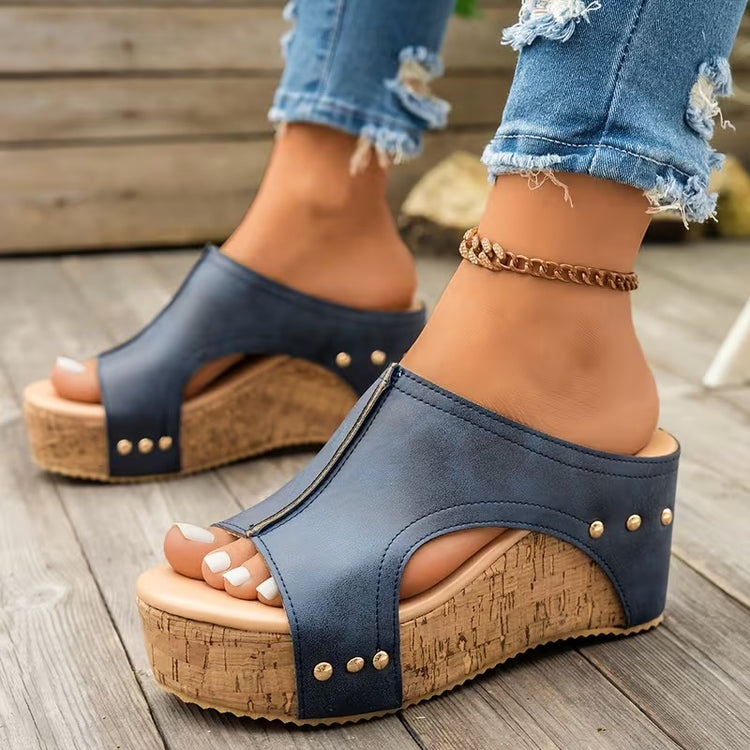 norvellora women's sandals with padded wedge heel