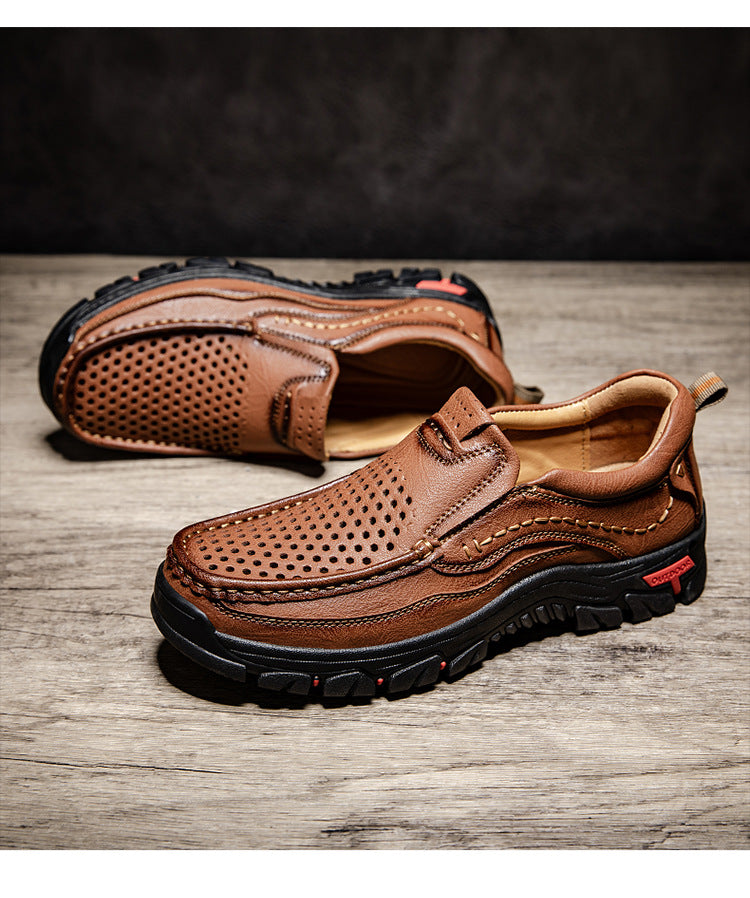⏰Last Day 70% OFF 🔥 TOPSFANO®Men's crafted Genuine Leather Perforated Casual Loafers
