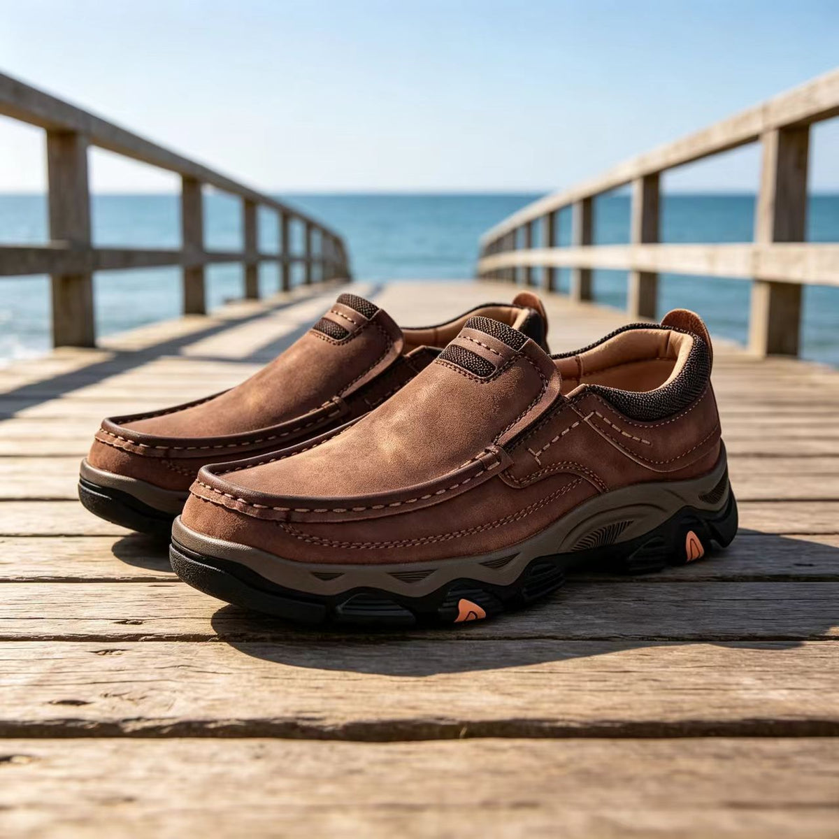 ⏰Last Day 70% OFF 🔥 TOPSFANO Men’s Outdoor stitched Slip On Full Grain Leather Casual Shoes