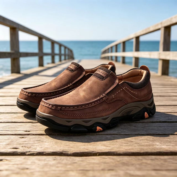 ⏰Last Day 70% OFF 🔥 TOPSFANO Men’s Outdoor stitched Slip On Full Grain Leather Casual Shoes