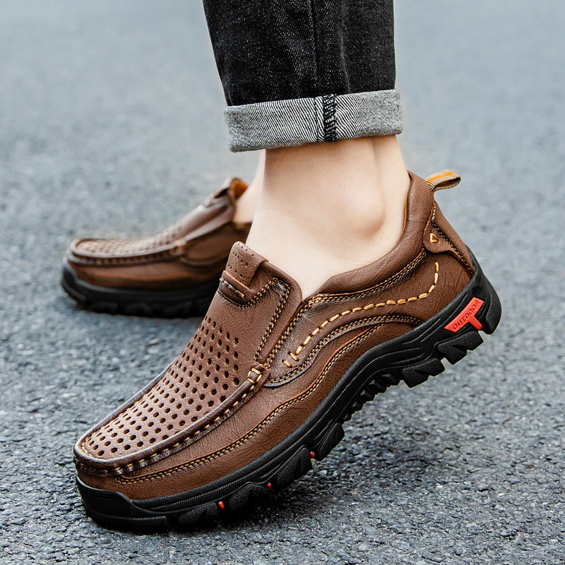 ⏰Last Day 70% OFF 🔥 TOPSFANO®Men's crafted Genuine Leather Perforated Casual Loafers