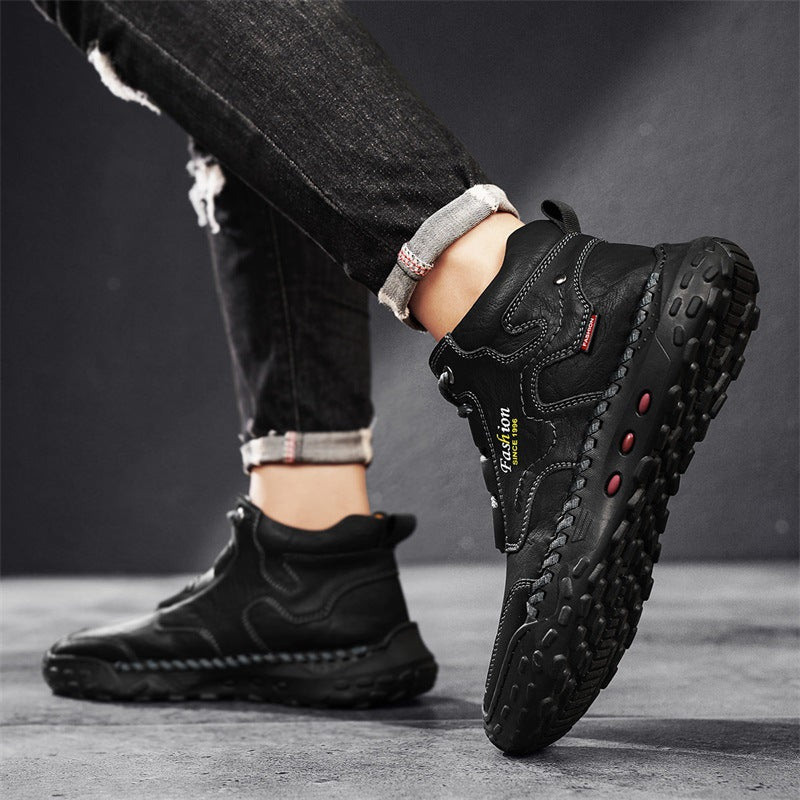 ⏰Last Day 70% OFF 🔥 Men's stitched Composite toe Cowhide Shoes Casual Shoes