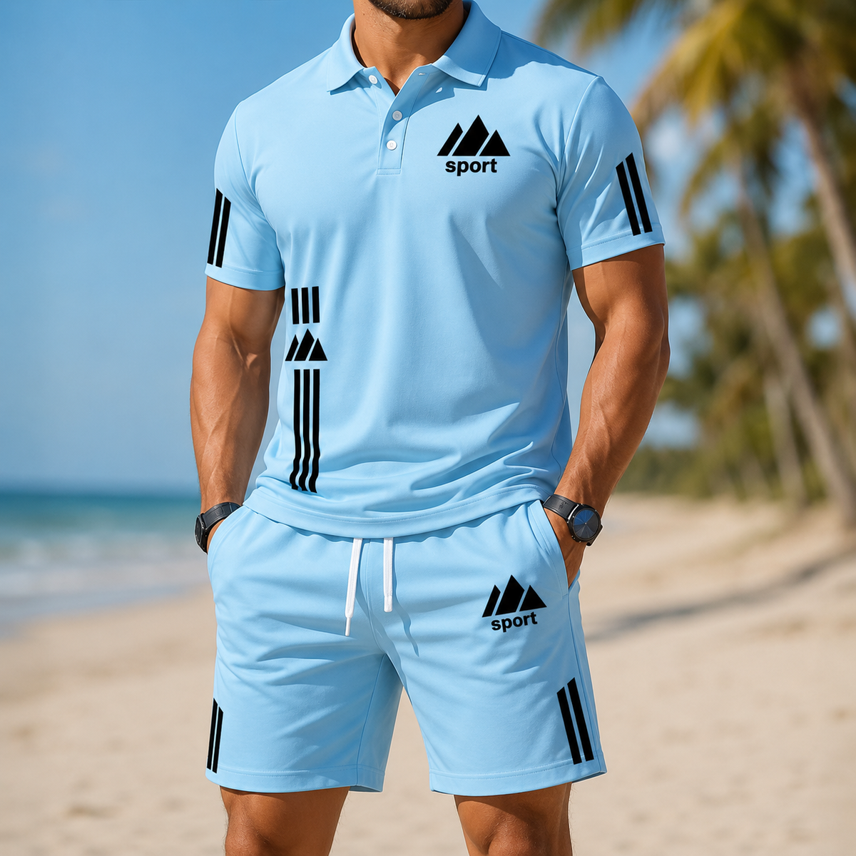 ⏰Last Day 70% OFF 🔥 Herren Sport-Set mit Polo-Shirt und Shorts für Sommer