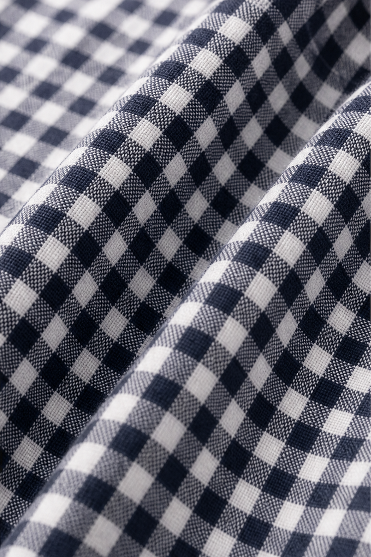 Blockline – Patchwork Plaid Loose Crew Neck Top