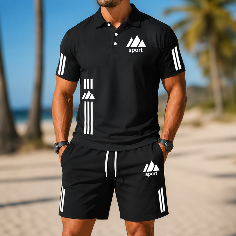 ⏰Last Day 70% OFF 🔥 Herren Sport-Set mit Polo-Shirt und Shorts für Sommer