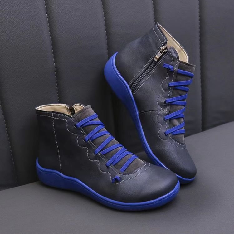 Harper | Ankle Boots Lace Up Side Zip