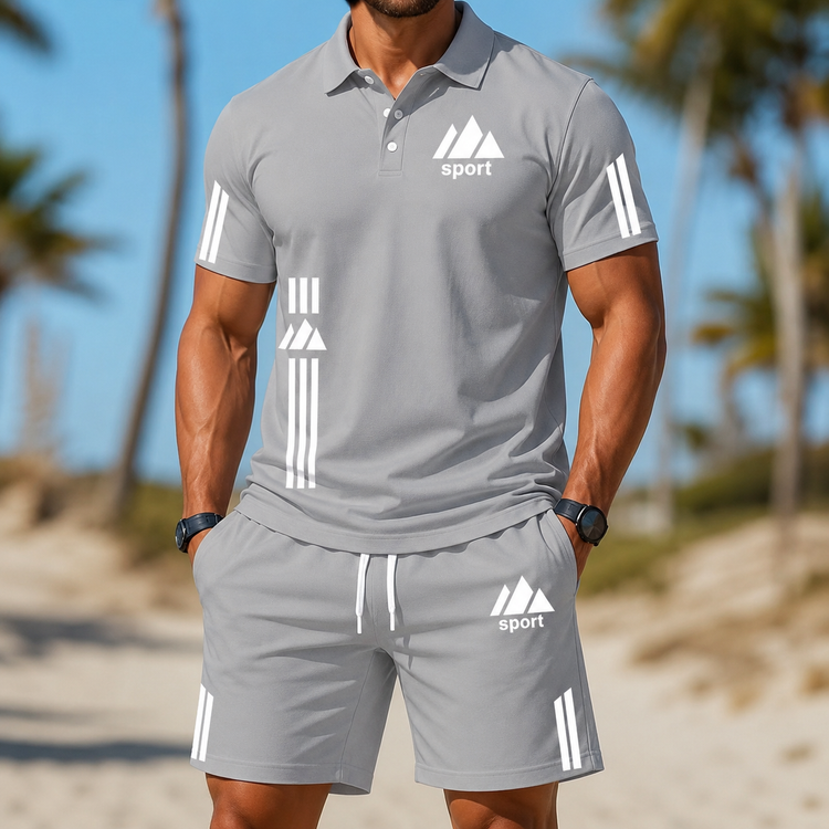 ⏰Last Day 70% OFF 🔥 Herren Sport-Set mit Polo-Shirt und Shorts für Sommer