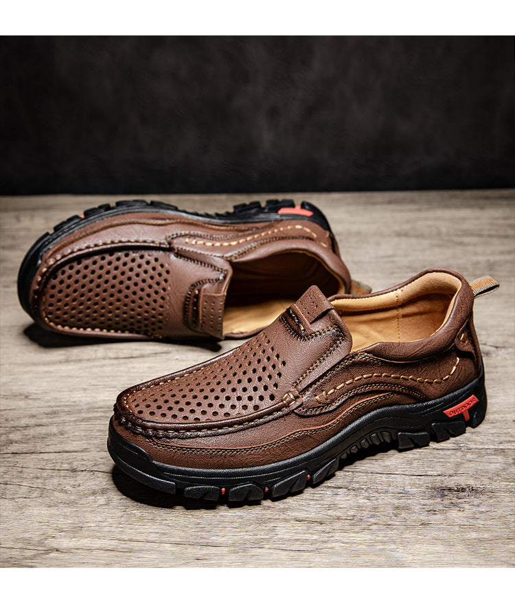 ⏰Last Day 70% OFF 🔥 TOPSFANO®Men's crafted Genuine Leather Perforated Casual Loafers