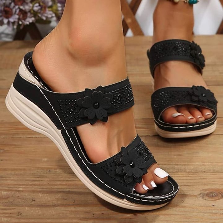 ⏰Last Day 70% OFF 🔥 Floral Wedge Platform Sandals