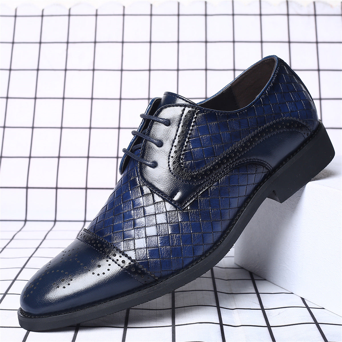 ⏰Last Day 70% OFF 🔥 TOPSFANO® Men's European-Style Patchwork Leather Lace-Up Shoes
