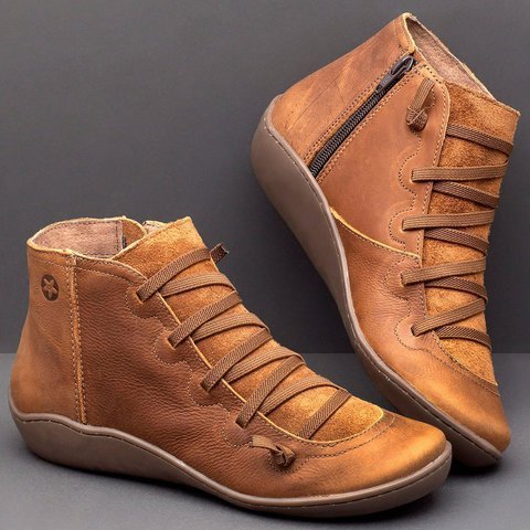 Harper | Ankle Boots Lace Up Side Zip