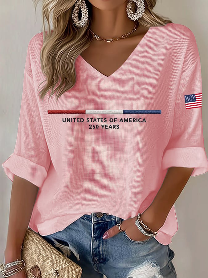 Women's United States 250th Anniversary Waffle Long Sleeve T-Shirt