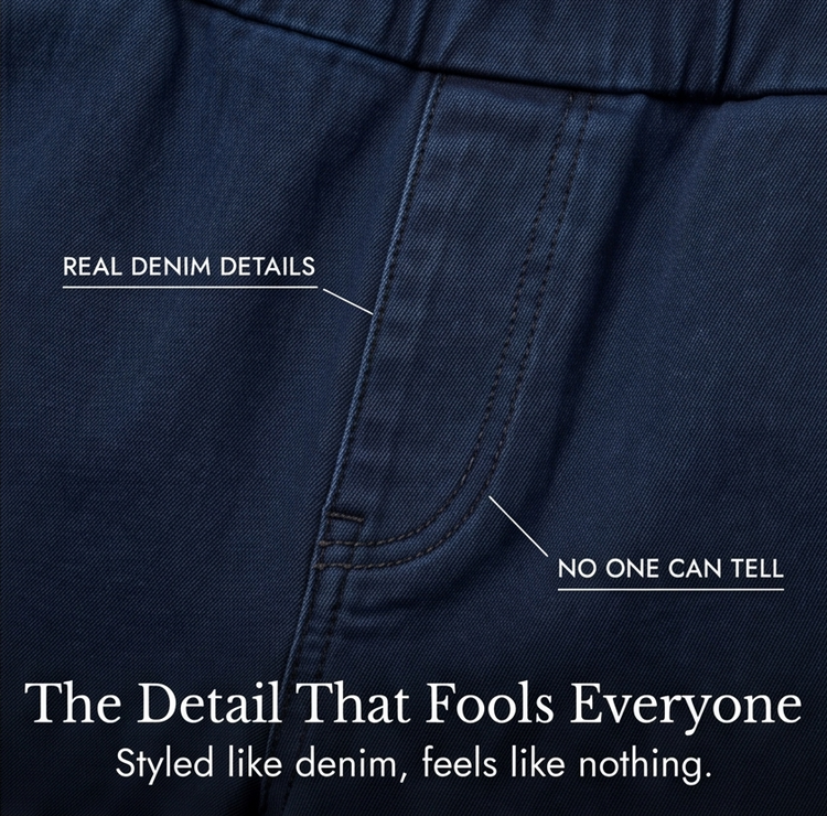 Drawstring Wide-Leg Comfort Jeans