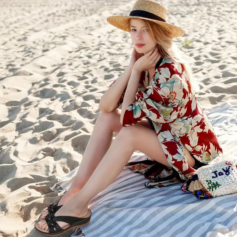 ⏰Last Day 70% OFF 🔥 Women's Floral Arch Support Sandals