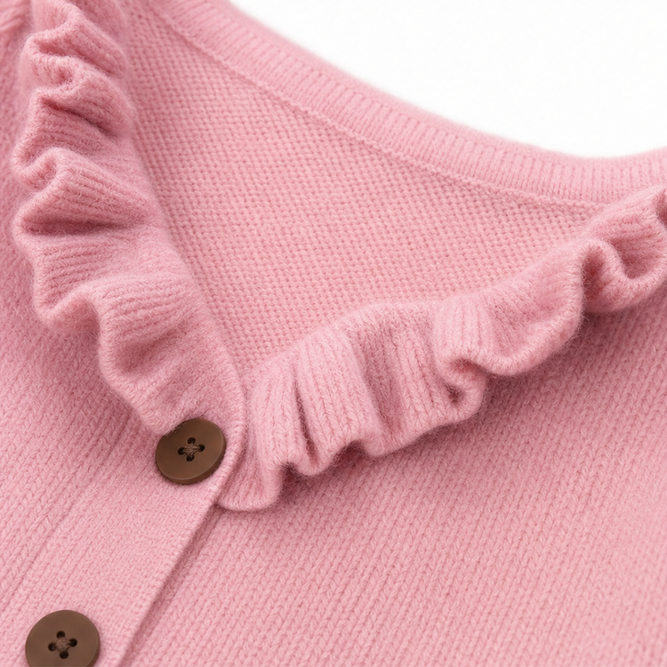 Wearbella – Ruffle Collar Stretch-Knit Cardigan