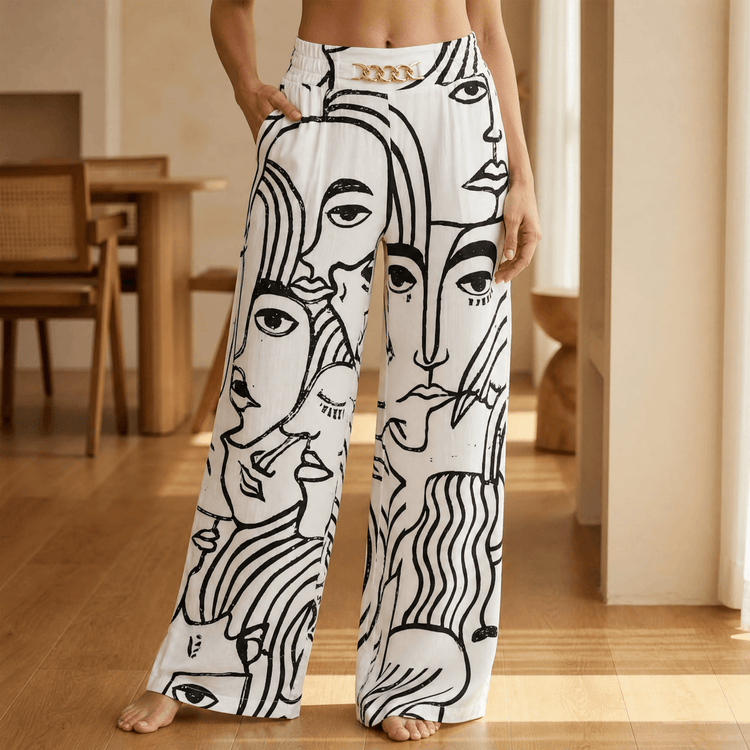 Women’s Gold Accent Wide Leg Trousers