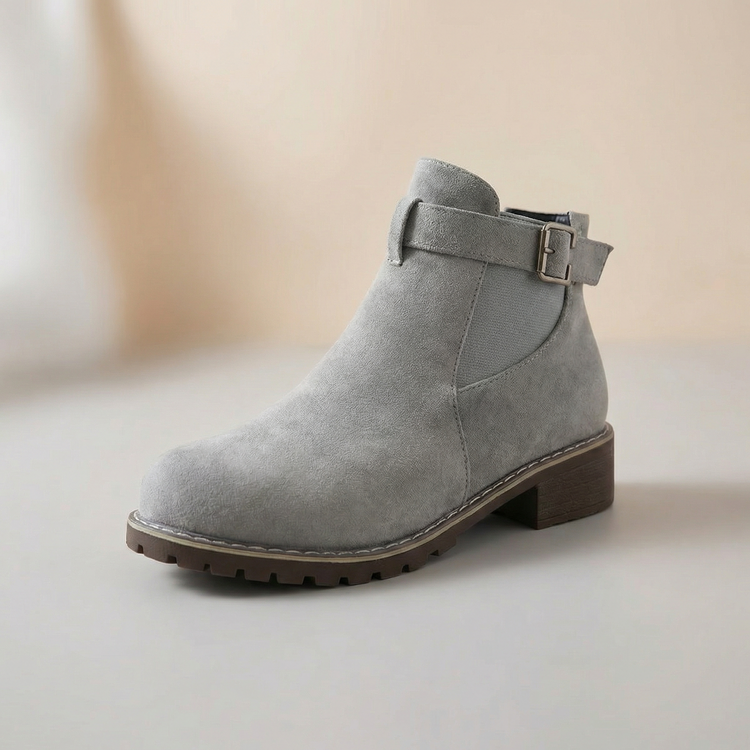 Women's Suede-Look Buckle Ankle Booties